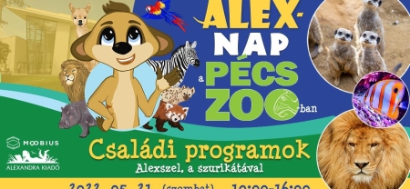 A Pécsi Állatkert és az Alexandra Kiadó bemutatja: az első Alex-nap a Pécs Zoo-ban!