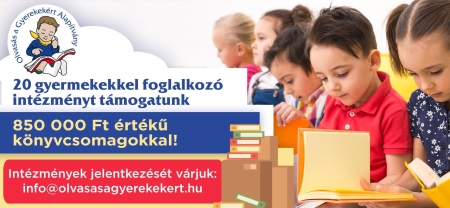 20 gyermekekkel foglalkozó intézményt támogatunk 850 000 Ft értékű könyvcsomagokkal!